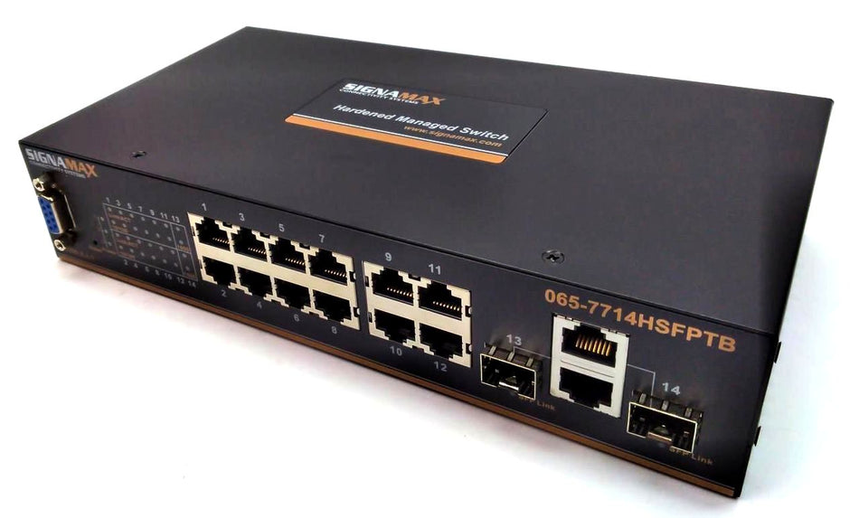 Signamax 12-PORT 10/100T/TX + 2 SFP Industrial Ethernet Switch  065-7714HSFPTB