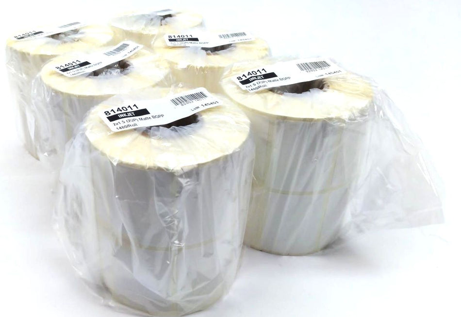 Matte BOPP Inkjet Labels 2" x 1.5" 814011 for Epson ColorWorks C3500 - 6 Rolls