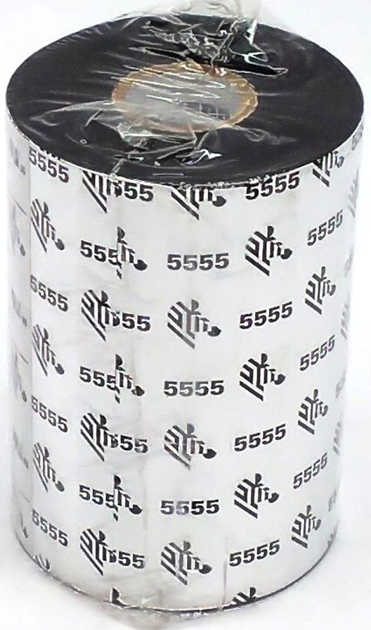 Zebra 4.33" x 1476" Thermal Wax/Resin Ribbons 05555BK11045 Genuine OEM  -1 Roll