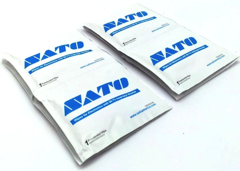 SATO 14S00014S Presaturated 5"x 6" Electronics Wipes 99.7% Isopropyl Alcohol